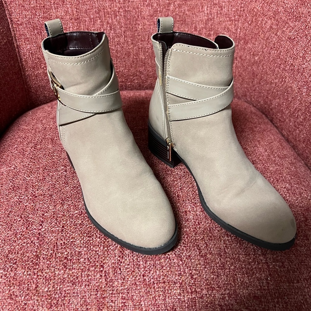 Tommy Hilfiger Taupe Ankle Booties
